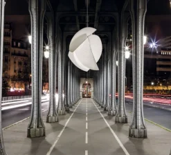 Suspension, Voiles Big Surface, blanc, LED, dim, 3000K, 4032 lm, Ø70cm, H95cm - LEDS C4