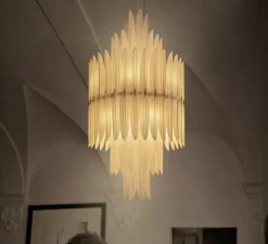 Suspension, Volière, blanc naturel, Ø87cm, H154cm - LZF