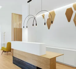 Suspension, Volta, T-3536-W, noire avec têtes noires, LED, dim, 2700k, 3 x 565 lm, L86,7cm, H54,3cm - Estiluz