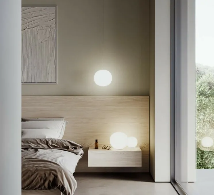 Suspension, Volum 22 sans rosace, blanc brillant, Ø22cm, H20,5cm - Lodes