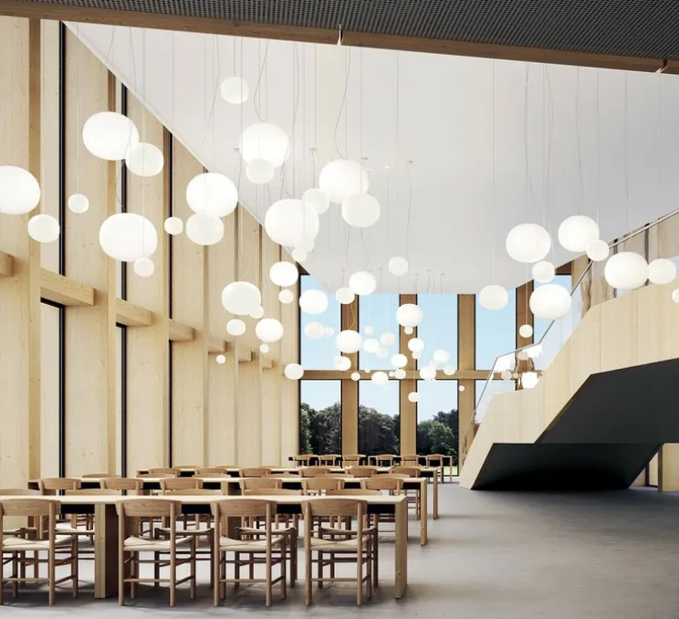 Suspension, Volum 22 sans rosace, blanc brillant, Ø22cm, H20,5cm - Lodes