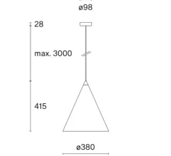 Suspension, w221 Medium s2, blanc, LED, dim, 2700K, 922 lm, Ø38cm, H41,5cm - Wastberg