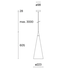 Suspension, w221 Medium s1, noir, LED, dim, 2700K, 614 lm, Ø64,4cm, H21,4cm - Wastberg