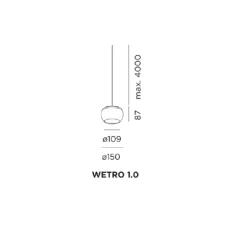 Suspension, Wetro 1.0, cuivre, LED, H8.7cm, Ø15cm - Wever et Ducre