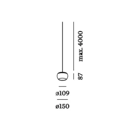 Suspension, Wetro 1,0, taupe, strieped, verre fumé, LED, 1800-2850K, 340lm, Ø15cm, H8,7cm - Wever&Ducré