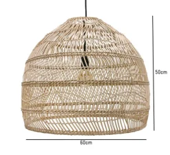 Suspension, Wicker Medium, naturel, Ø60cm, H50cm - HK Living