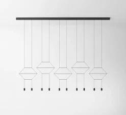 Suspension, Wireflow, 0330, noir, LED, dim, 2700K, 4850 lm, L275cm, H9cm - Vibia