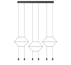 Suspension, Wireflow, 0325, noir, LED, dim, 2700K, 2910 lm, L155cm, H9cm - Vibia