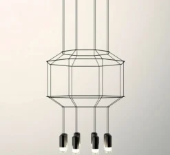 Suspension, Wireflow 0301, noir, LED, 2700K, dim, 1-10V, Ø89cm, H107,5cm - VIBIA