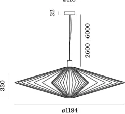Suspension, Wiro Diamond 3.0, noir, Ø118,4cm, H33cm - Wever&Ducré