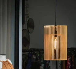 Suspension, Wud, naturel, Ø25cm, H38cm - SLV