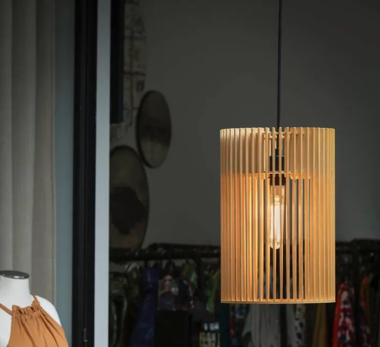 Suspension, Wud, naturel, Ø25cm, H38cm - SLV