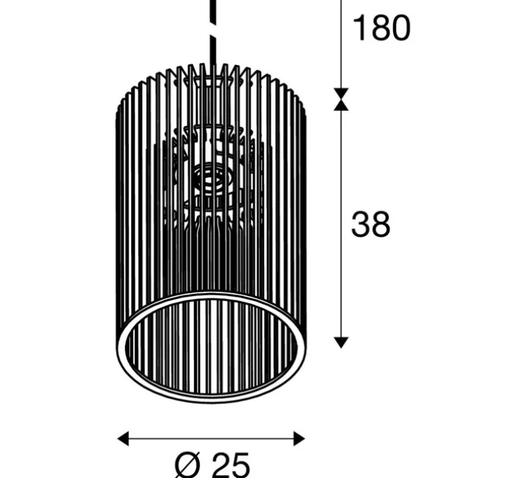Suspension, Wud, naturel, Ø25cm, H38cm - SLV