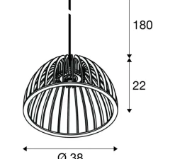 Suspension, Wud, naturel, Ø38cm, H22cm - SLV