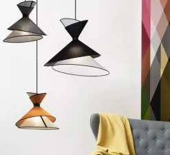 Suspension, XL Kimono, Blanc et noir, Ø80cm, H67cm - DesignHeure