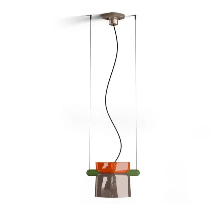 Suspension, Yakitori C2791, orange, moka, vert, L41cm, H26cm - Ferroluce