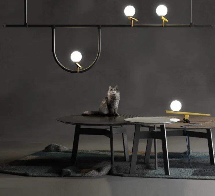 Suspension, Yanzi 1, noir, LED, 1500lm, 3000K, L156cm, H31,5cm - Artemide