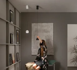 Suspension, Yoyo, noir, LED, 3000K, 870 lm, Ø9,7cm, H200cm maximum - Nedgis