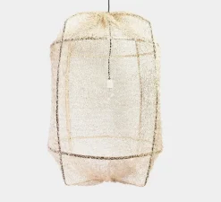 Suspension, Z1 black sisal net tea dye, beige, Ø67cm, H100cm - Ay Illuminate
