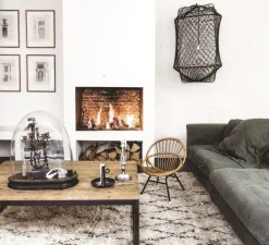 Suspension, Z2 Blond Sisal, noir, Ø67cm, H100cm - Ay Illuminate