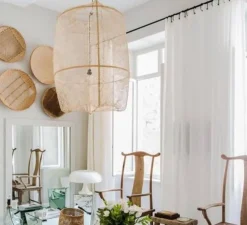 Suspension, Z2 Blond Sisal Tea, beige, Ø67cm, H100cm - Ay Illuminate