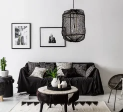 Suspension, Z5 Sisal net, noir, Ø42cm, H57cm - Ay Illuminate