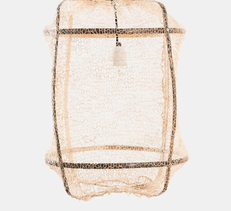 Suspension, Z5 Sisal net, thé, Ø42cm, H57cm - Ay Illuminate