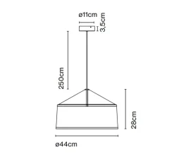 Suspension, Zenc, rouge, Ø44cm, H28cm - Marset