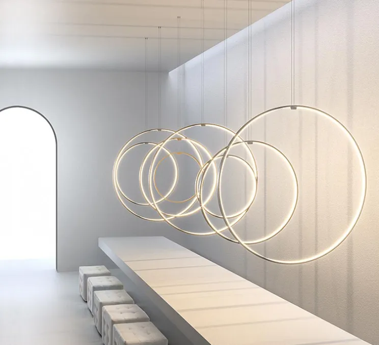 Suspension, Zero Round Vertical, noir, LED, dim, 2700K, 2039 lm, Ø50cm, H5cm - Panzeri