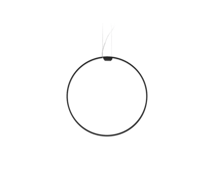 Suspension, Zero Round Vertical, noir, LED, dim, 2700K, 2039 lm, Ø50cm, H5cm - Panzeri