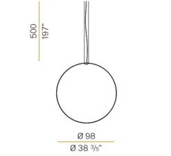 Suspension, Zero Round Vertical, laiton, LED, 2700K, 4079lm, Ø98cm, H7cm - Panzeri