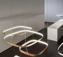 Suspension, Zero Square, laiton, LED, 2700K, 2000lm, L46cm, H5cm - Panzeri