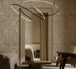 Suspension, Zigouzi 150, noir, LED, dim, 2700K, 7680 lm, L133cm, H85cm - Dix heures dix