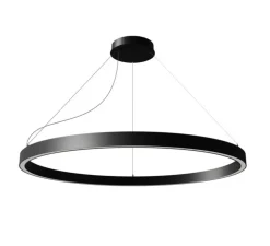 Suspension, Zirkol Circle Home, downlight, noir, IP40, LED, dim, TRIAC, 2700K, 3077 lm, Ø100cm, H5cm - Ilti Luce