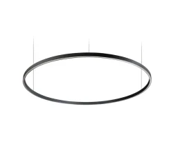 Suspension, Zirkol Circle Home, Up-Downlight, noir mat, IP40, LED, dim, DALI, 3000K, 8308 lm, Ø150cm, H5cm - Ilti Luce