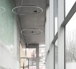 Suspension, Zirkol Circle, Downlight, noir mat, IP40, LED, dim, DALI, 4000K, 6154 lm, Ø200cm, H5cm - Ilti Luce