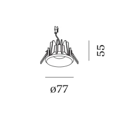 Taio Round IP65 1.0 LED, noir, IP65, LED, 2700K, 310/425lm, Ø7,7cm, H5,5cm - Wever&Ducré