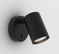 Tête de lit, Wallwood, droit, chêne, pour lit 140 à 180cm + 2 liseuses Ascoli, noir, L200cm, H120cm - Studio Gazelles Editions