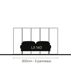 Tête de lit, Wallwood, droit, chêne, pour lit 140 à 180cm + 2 liseuses Ascoli, noir, L200cm, H120cm - Studio Gazelles Editions