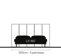 Tête de lit, Wallwood, droit, chêne, pour lit 140 à 180cm + 2 liseuses Ascoli, noir, L200cm, H120cm - Studio Gazelles Editions