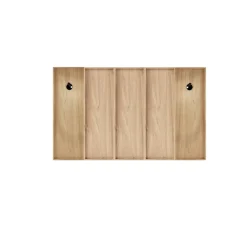 Tête de lit, Wallwood, droit, chêne, pour lit 140 à 180cm + 2 liseuses Enna, noir, L200cm, H120cm - Studio Gazelles Editions