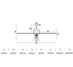 Ventilateur de plafond lumineux, Chicago, noir, Ø90cm, H46cm - Faro