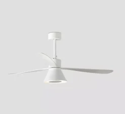Ventilateur lumineux, Amelia L Cone, blanc, LED, dim, 2700 - 4350 - 6000K, 1300 lm, Ø132cm, H43cm - Faro