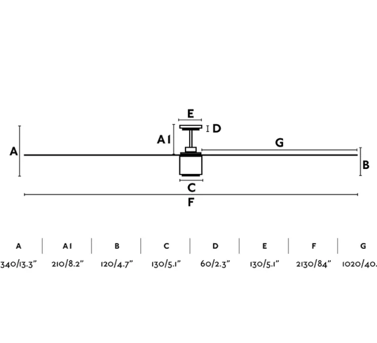 Ventilateur lumineux, ATTOS, été/hiver, DC Motor, marron, LED, 2700 à 4600K, 1200lm, L213cm, H34cm - FARO