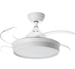 Ventilateur lumineux, Blanes XS, été/hiver, blanc mat, LED, dim, 3000 / 4000 / 6000K, 2400 lm, Ø91,5cm, H48cm - MDC