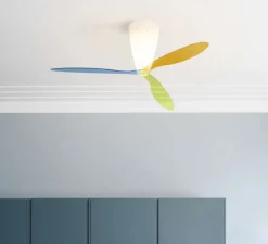 Ventilateur lumineux, Blow D28/1, lames multicolores, Ø140cm, H40cm - Luceplan