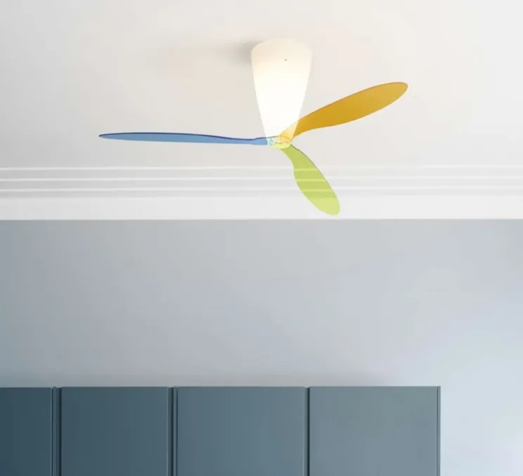 Ventilateur lumineux, Blow D28/1, lames multicolores, Ø140cm, H40cm - Luceplan