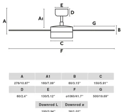 Ventilateur lumineux, CRUISER S, été/hiver, DC Motor, noir mat, LED, 2700-6500K, 831lm, Ø106cm, H27,6cm - FARO