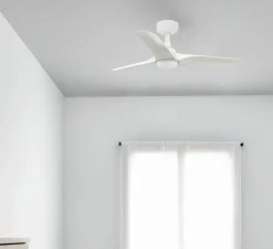 Ventilateur lumineux, Hey S, blanc, LED, 2700-4000-6000K, 480 lm, Ø90cm, H27cm - Faro