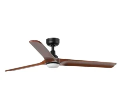 Ventilateur lumineux, Heywood L, noir, noyer, LED, 2700-4000-6000K, 480 lm, Ø132cm, H27cm - Faro